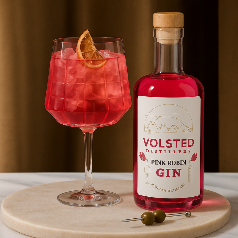 Volsted Pink Robin Gin + 2 stk The Blend Gin Glass